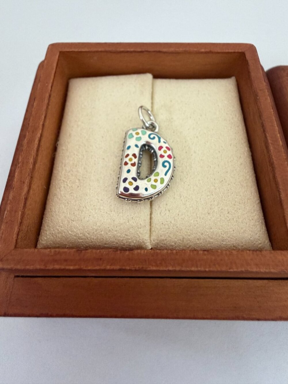 James Avery Enamel Consuela Floral Initial D Charm - Picture 7 of 7